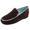 Women'S Thierry Rabotin Loafers | Thierry Rabotin Women'S Gabriela In Brown Suede/Satin Nickel Leather