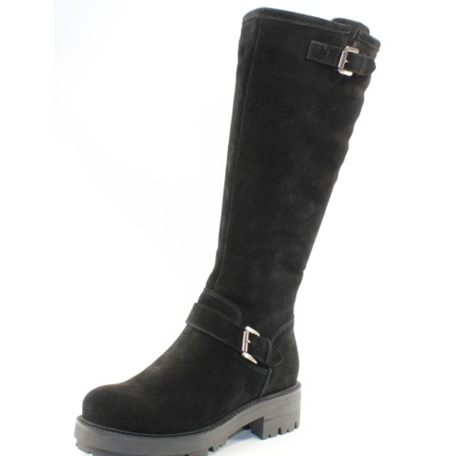 Women'S La Canadienne Full Shaft Boots | La Canadienne Women'S Carson In Black Waterproof Suede