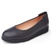 Women'S Yes Brand Shoes Wedges | Yes Brand Shoes Women'S Lucky In Black Plonge Leather