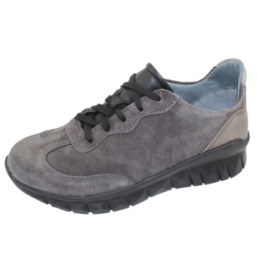 Women'S Naot Platforms | Naot Women'S Infinity In Oily Midnight Suede/Foggy Grey Leather