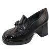 Women'S Paul Green Heels | Paul Green Women'S Sammy Heel In Black Crinkled Patent Leather