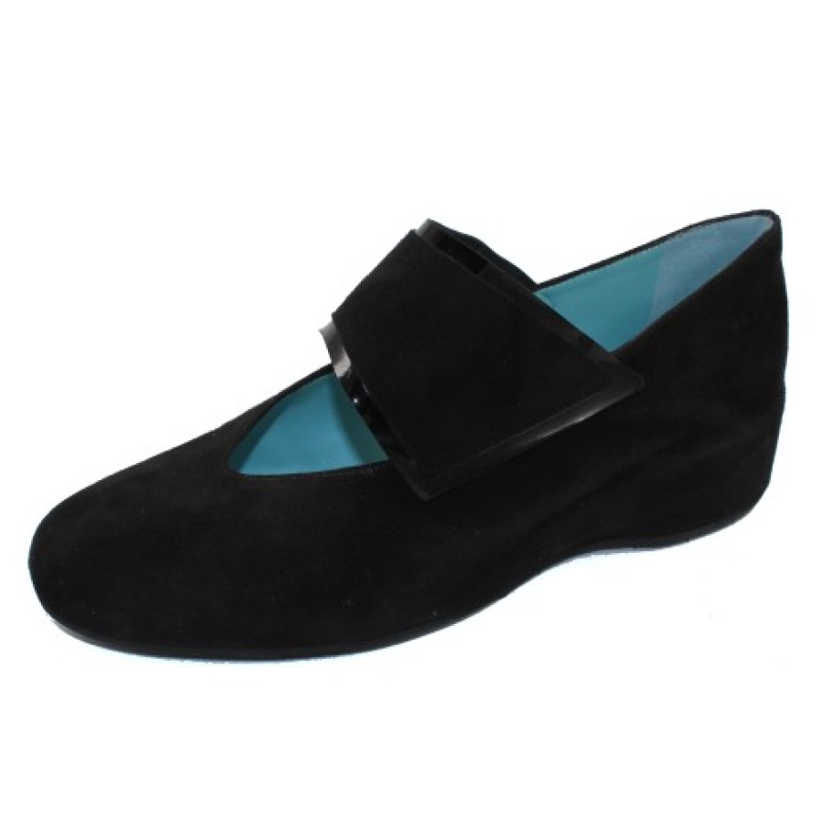 Women'S Thierry Rabotin Slip Ons | Thierry Rabotin Women'S Abra In Black Suede/Patent Leather