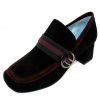 Women'S Thierry Rabotin Loafers | Thierry Rabotin Women'S Mellin In Black/Burgundy Suede/Trim