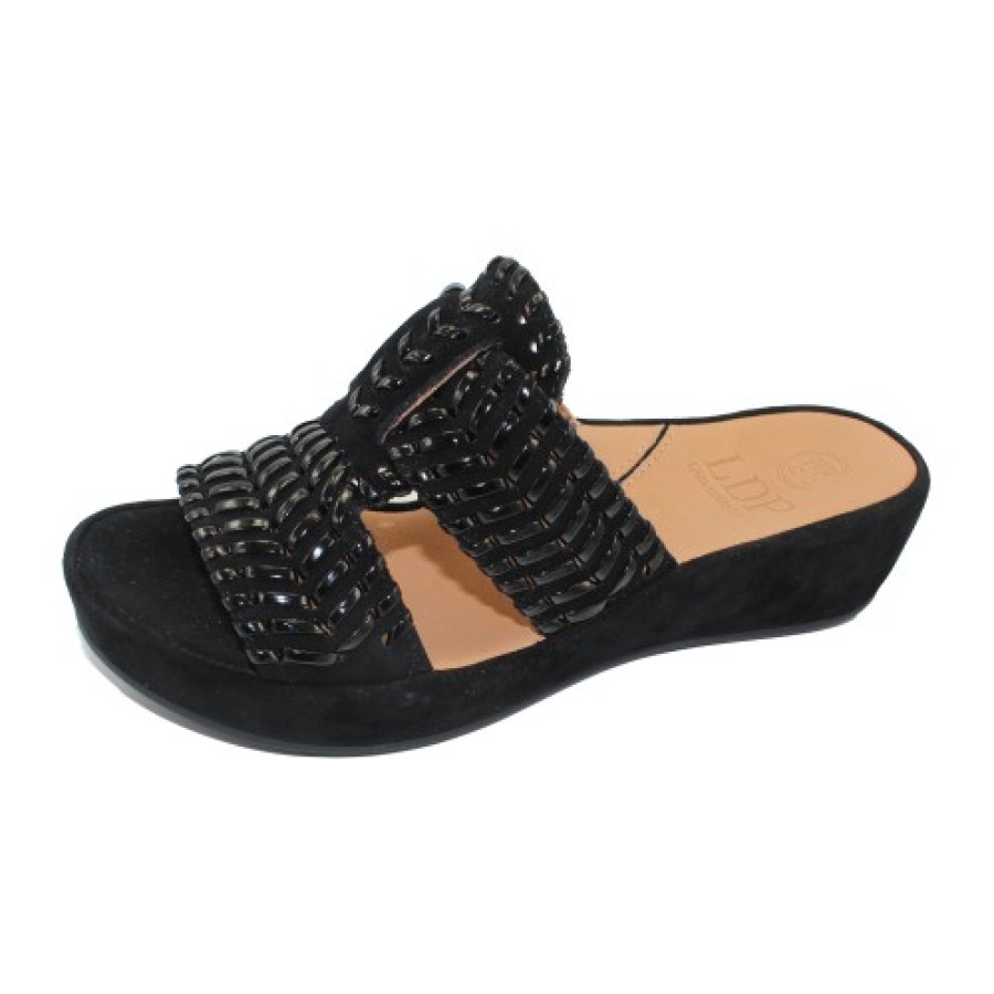 Women'S Lamour Des Pieds Wedges | Lamour Des Pieds Women'S Chorra In Black Sheep Nappa Leather