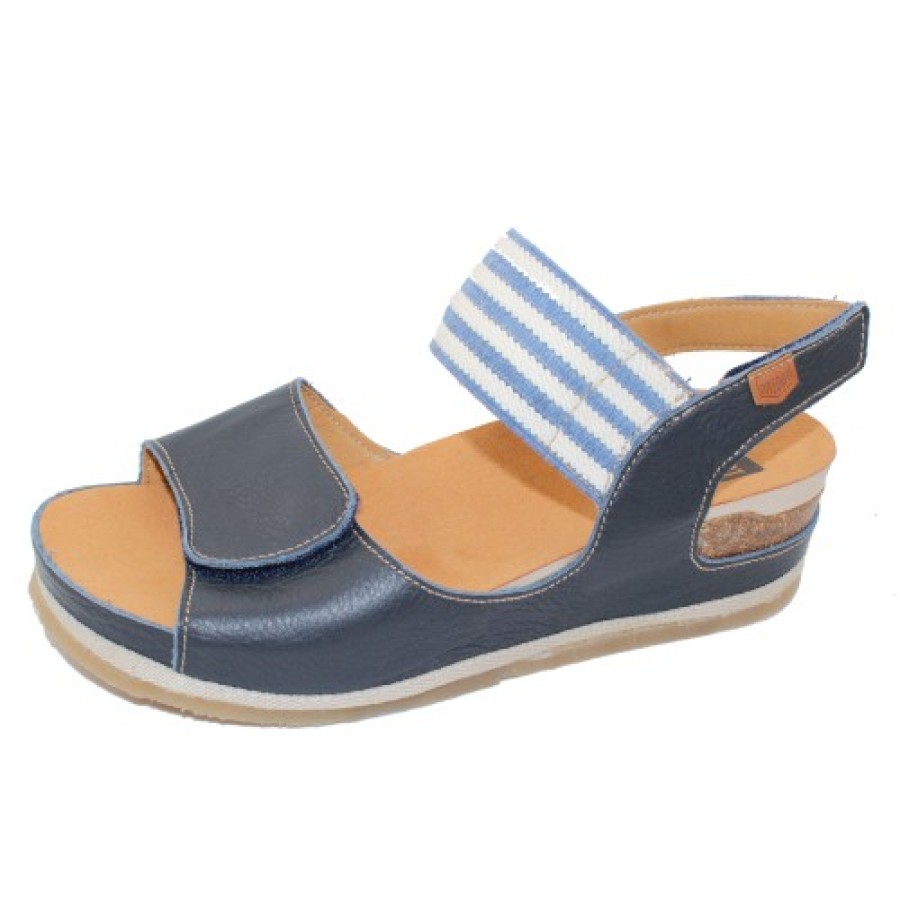 Women'S On Foot Wedges | On Foot Women'S Cynara-225 In Marino Navy Leather