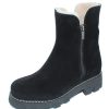 Women'S La Canadienne Warm Lining | La Canadienne Women'S Adrianna In Black Waterproof Suede/Shearling