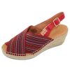 Women'S Toni Pons Wedges | Toni Pons Women'S Teia In Burgundy Multi Canvas/Suede